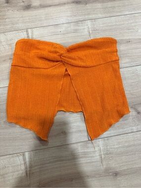 Princess Polly Bright Orange Ribbed Twist Tube Top